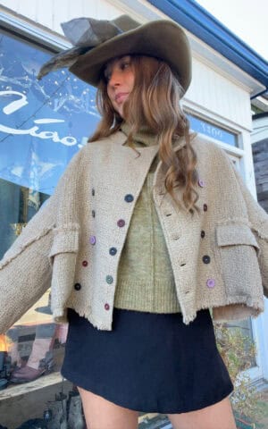 Tweed Button-Down Jacket