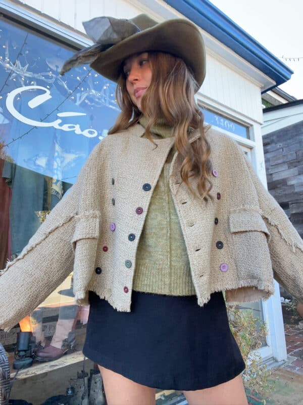 Tweed Button-Down Jacket