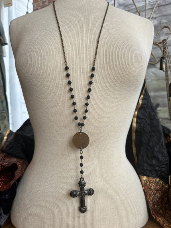 Angel Court Beaded Cross Necklace