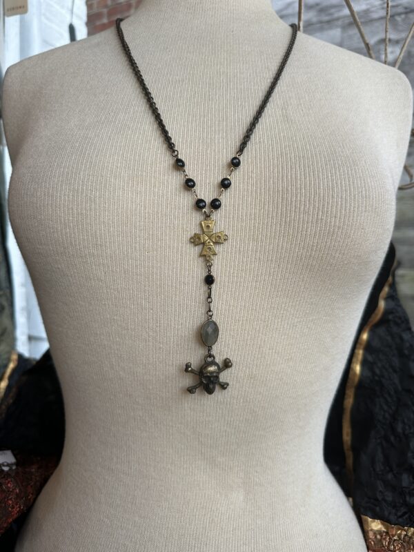 Angel Court Cross and Skull Necklace