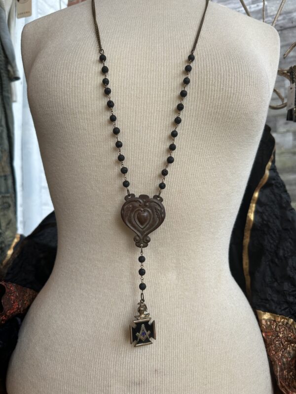 Angel Court Beaded Necklace with Vintage Charms